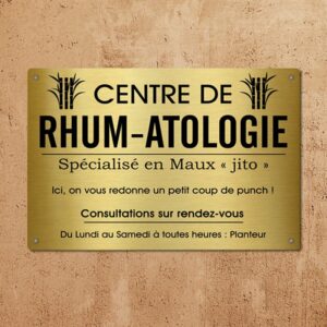 Plaque Métallique Professionnelle Centre de Rhum-Atologie