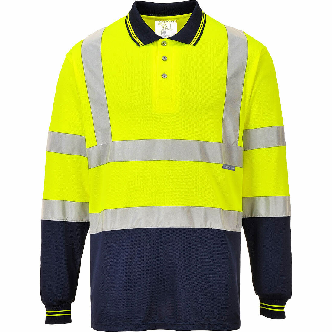 Polo bicolore manches longues Portwest S279 Polo bicolore manches longues Portwest S279
