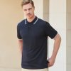 Polo col et manches contrastés Henbury Coolplus® Tipped Shirt
