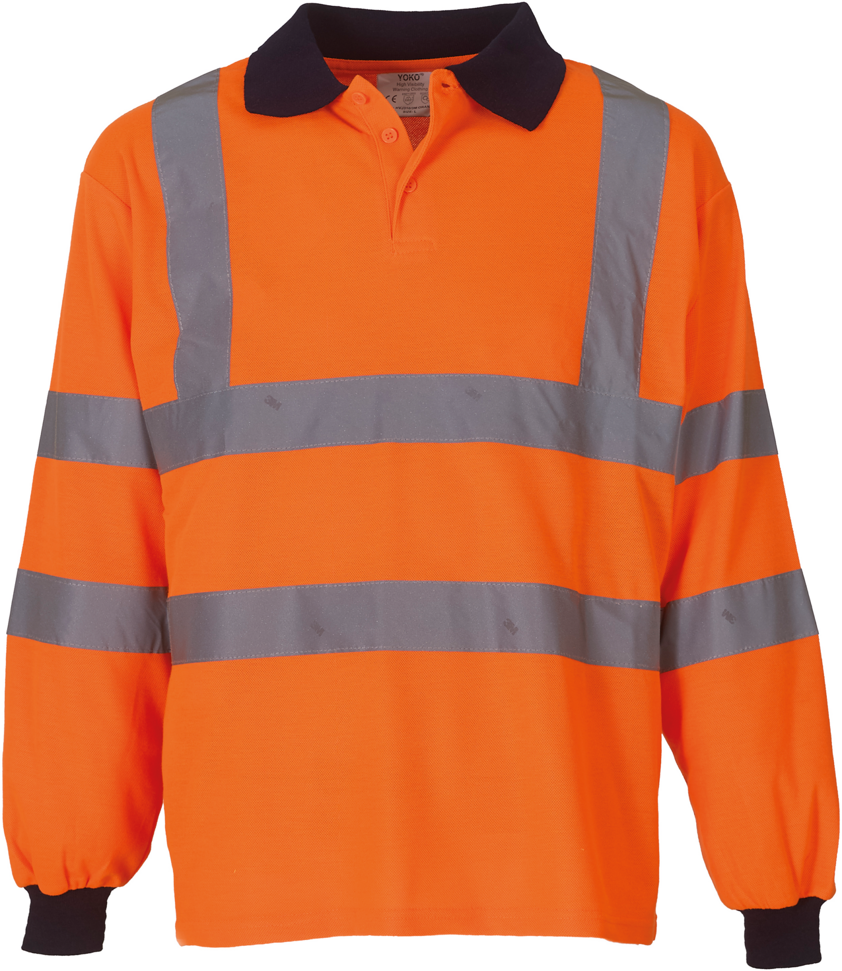 Polo manches longues haute visibilité Yoko YHVJ310 Polo manches longues haute visibilité Yoko YHVJ310