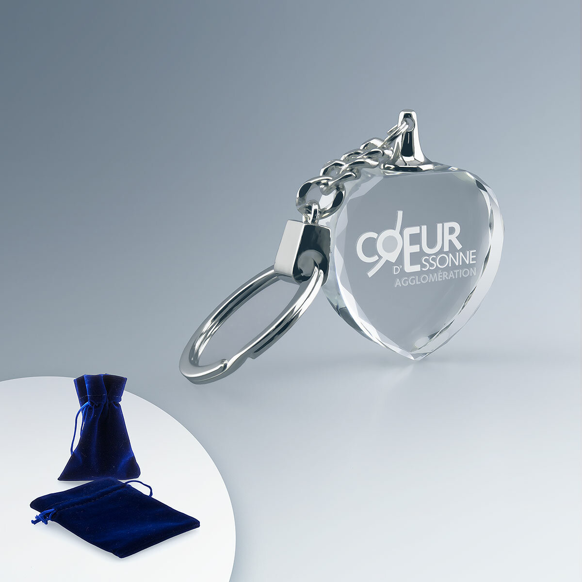 Porte Clés en Verre Cœur Personnalisé Porte Clés en Verre Cœur Personnalisé