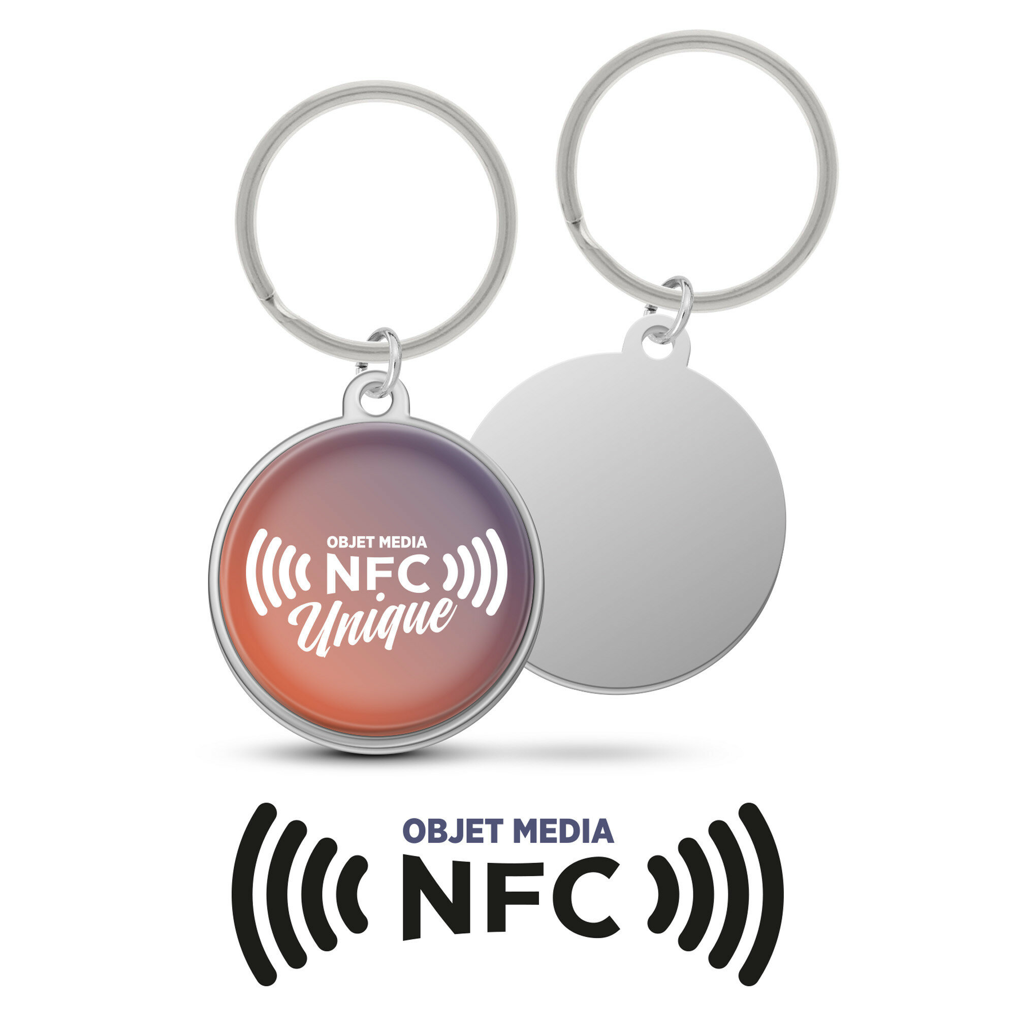 Porte-clés fer avec puce NFC Porte-clés fer avec puce NFC