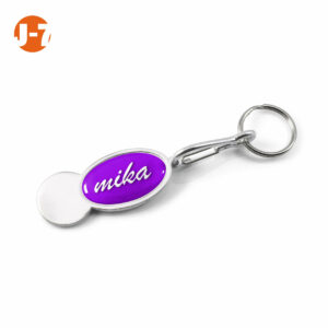 Porte-clés jeton aluminium forme ovale