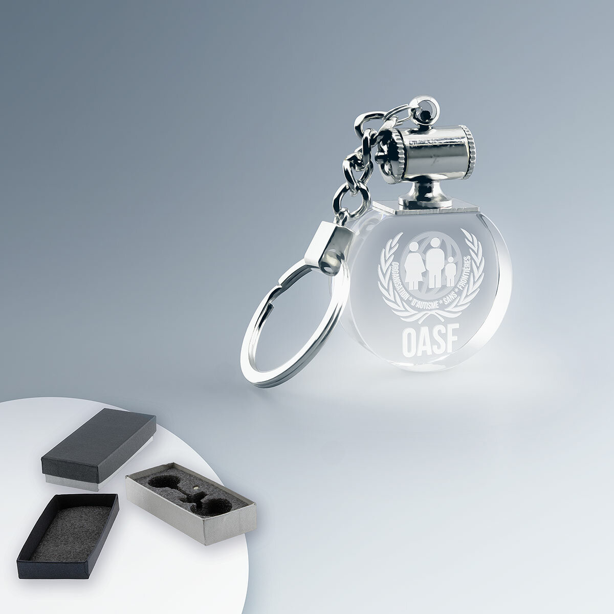 Porte-Clés Lumineux Personnalisé Rond Porte-Clés Lumineux Personnalisé Rond