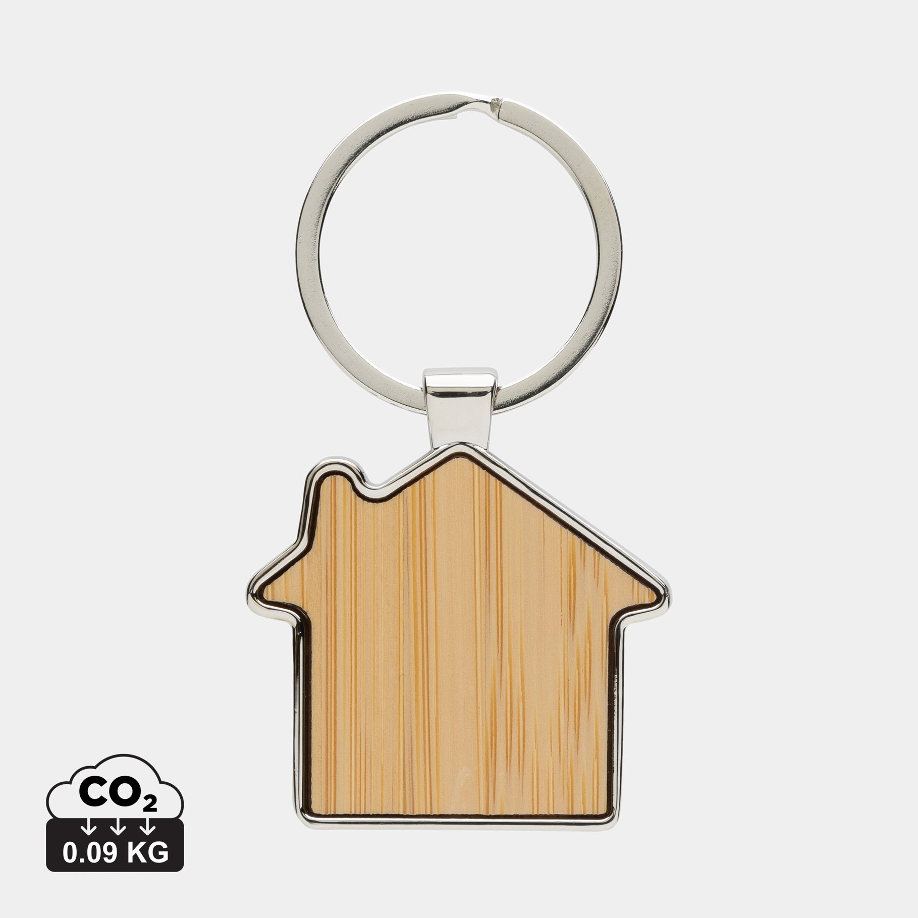 Porte-clés maison en alliage de zinc RCS et bambou Porte-clés maison en alliage de zinc RCS et bambou