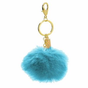 Porte-clés pompon imitation fourrure