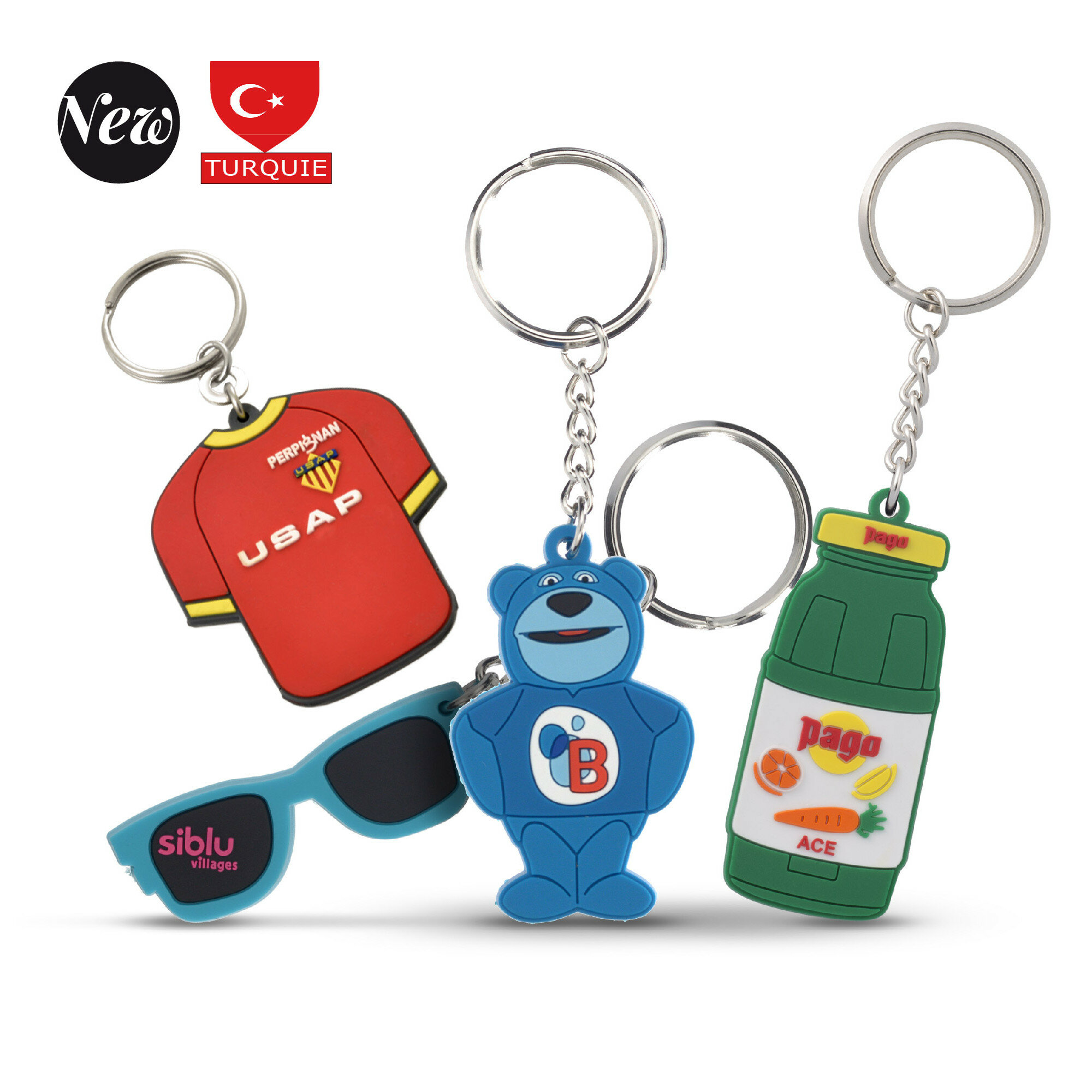 Porte-clés PVC 2D 1 face - made in Turquie Porte-clés PVC 2D 1 face - made in Turquie