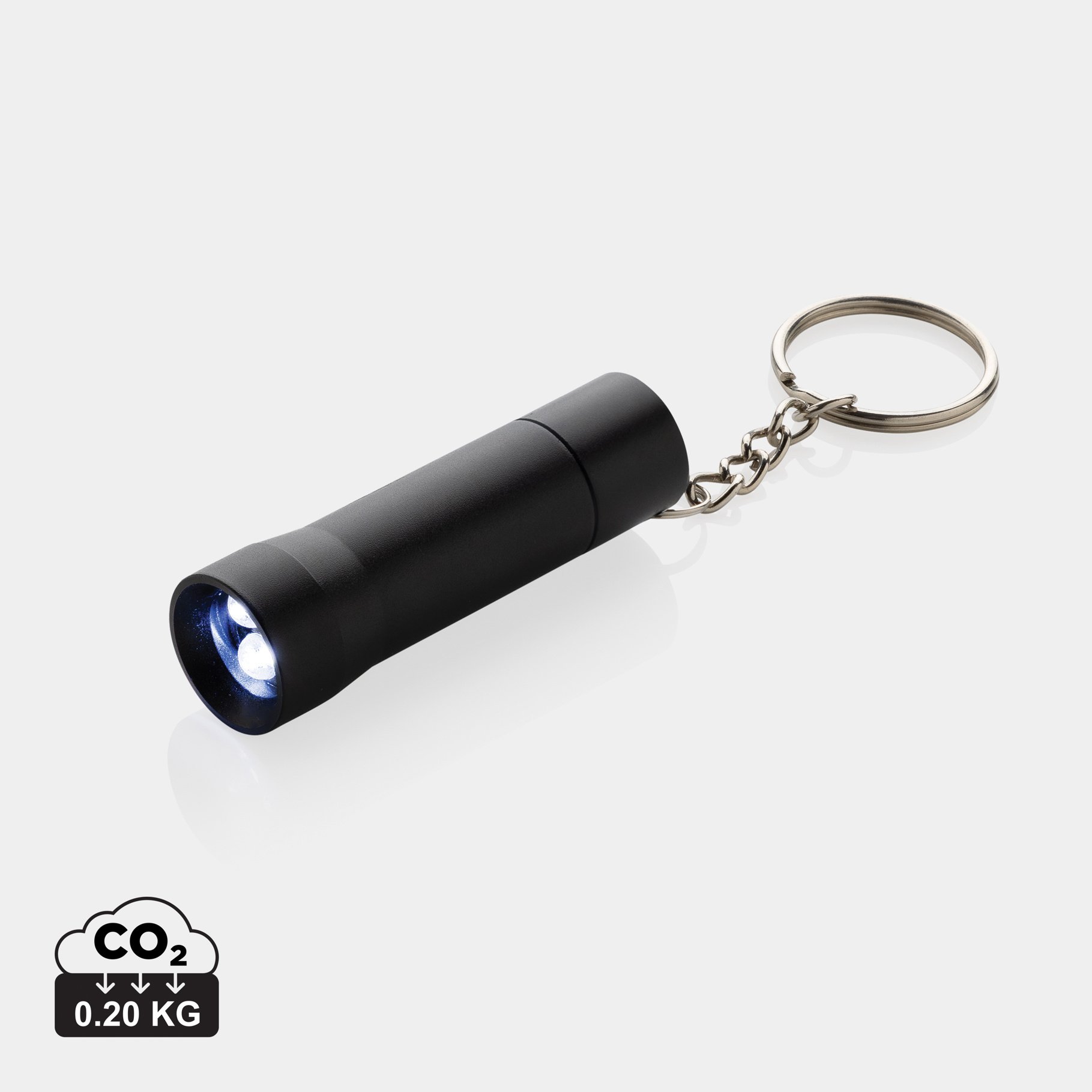 Porte-clés torche en aluminium recyclé RCS Flash Porte-clés torche en aluminium recyclé RCS Flash