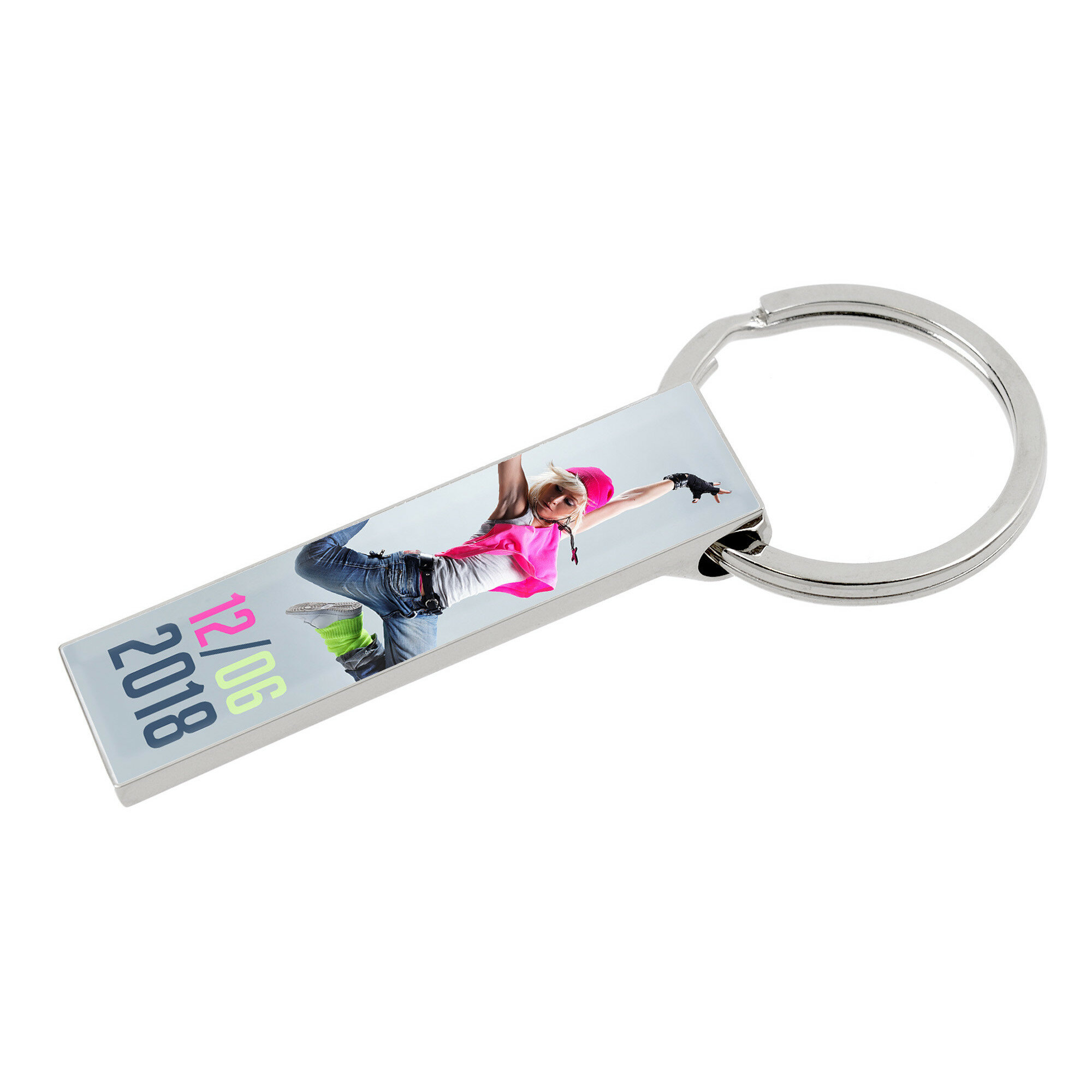 Porte-clés zamac rectangle impression digitale Porte-clés zamac rectangle impression digitale