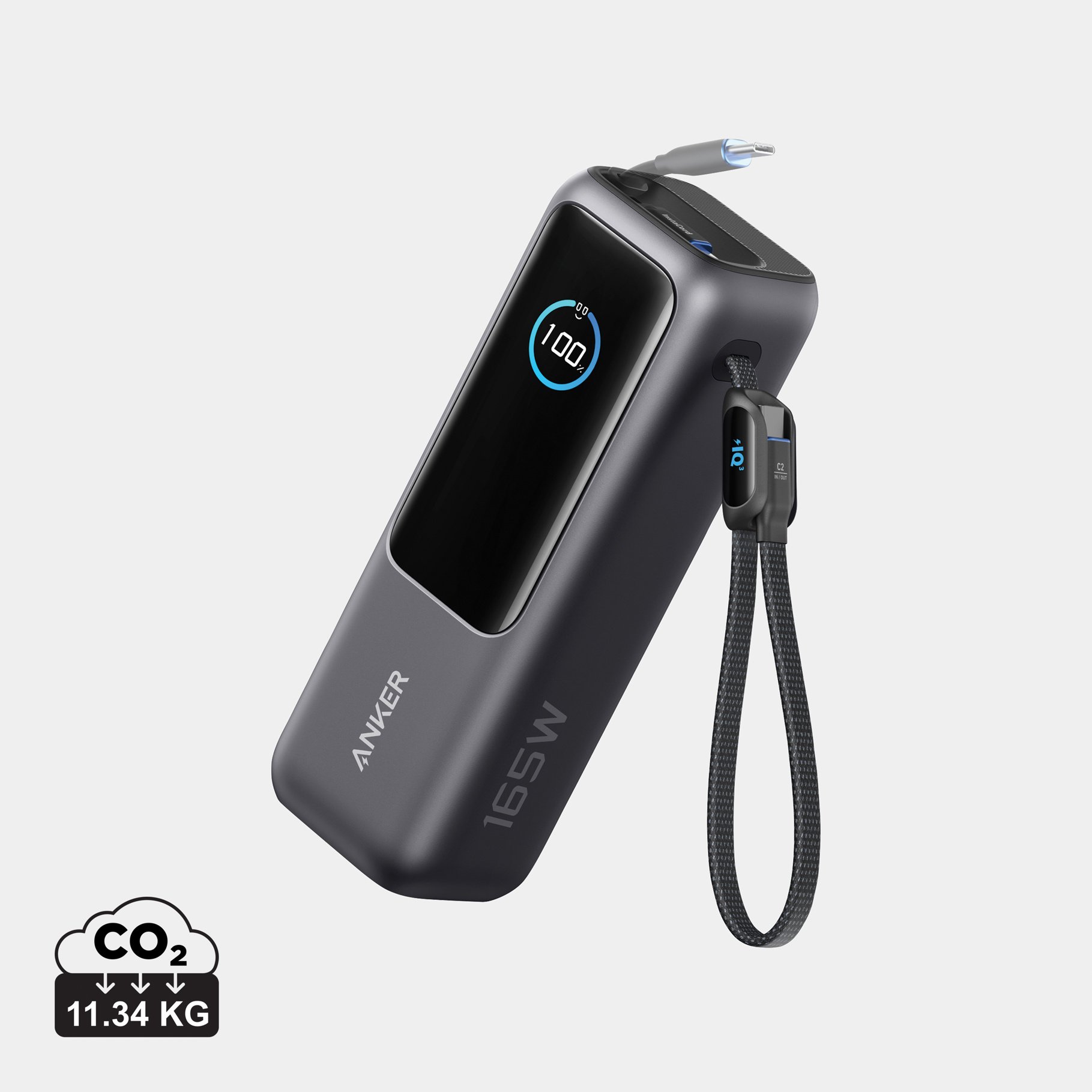 Powerbank 25.000 mAh et 165 W avec câble intégré Anker Powerbank 25.000 mAh et 165 W avec câble intégré Anker