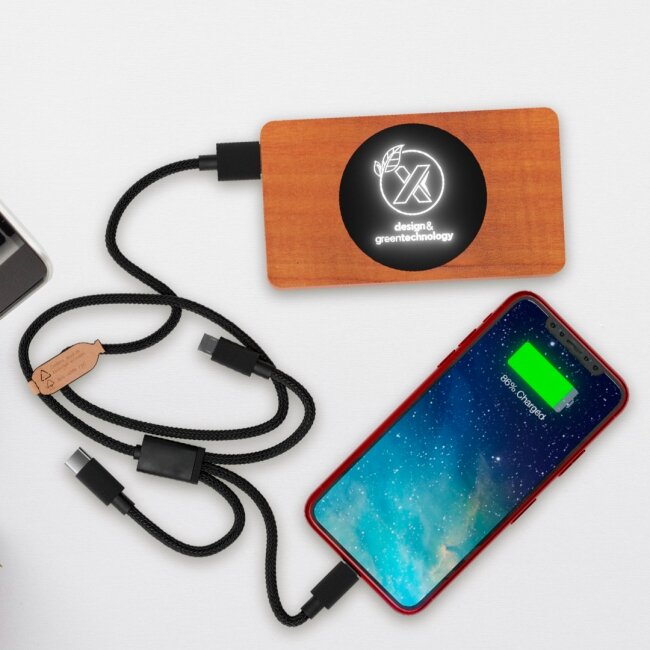 Powerbank Wireless Wood 5000 Powerbank Wireless Wood 5000