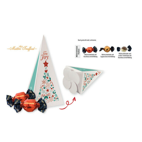 Pralinés de Noël Carton motif "Sapin", 8 pièces Pralinés de Noël Carton motif "Sapin", 8 pièces