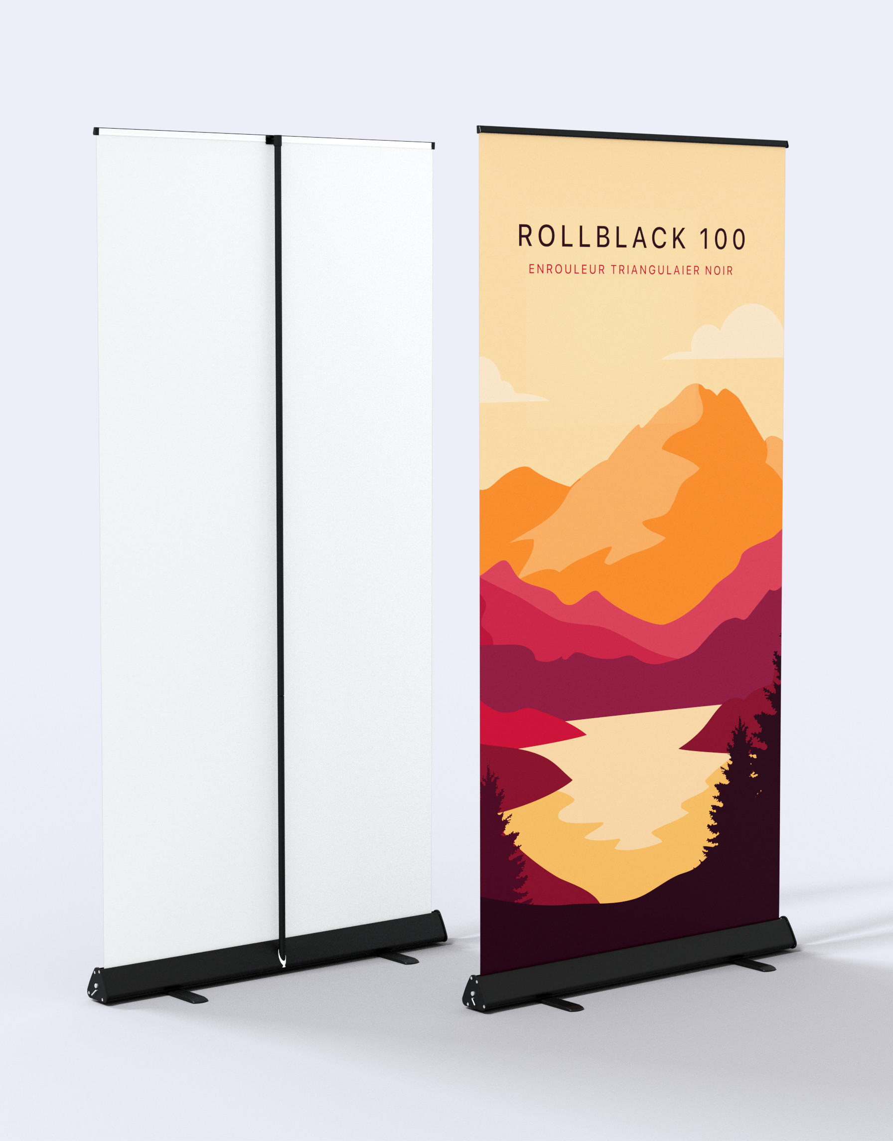 Roll-up aluminium noir Roll-up aluminium noir – vue 3