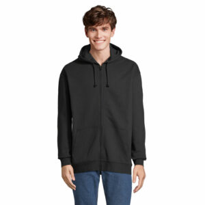 Veste zippée unisexe à capuche 80% coton – 20% polyester recyclé manch Sol&rsquo;s Carter
