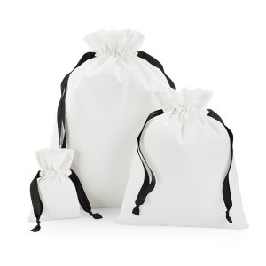 Sac à cordon en coton avec ruban Westford Mill Cotton Gift Bag With Ribbon Drawstring