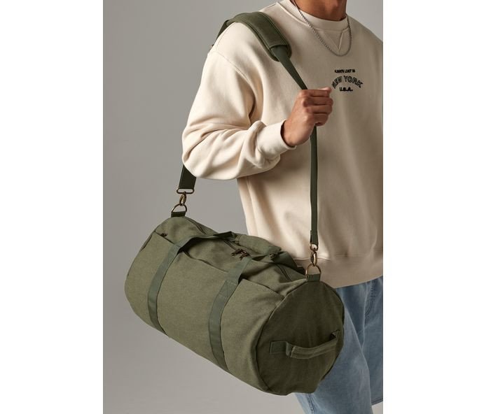 Sac bandoulière polochon en toile Vintage Bag Base Canvas Barrel Sac bandoulière polochon en toile Vintage Bag Base Canvas Barrel