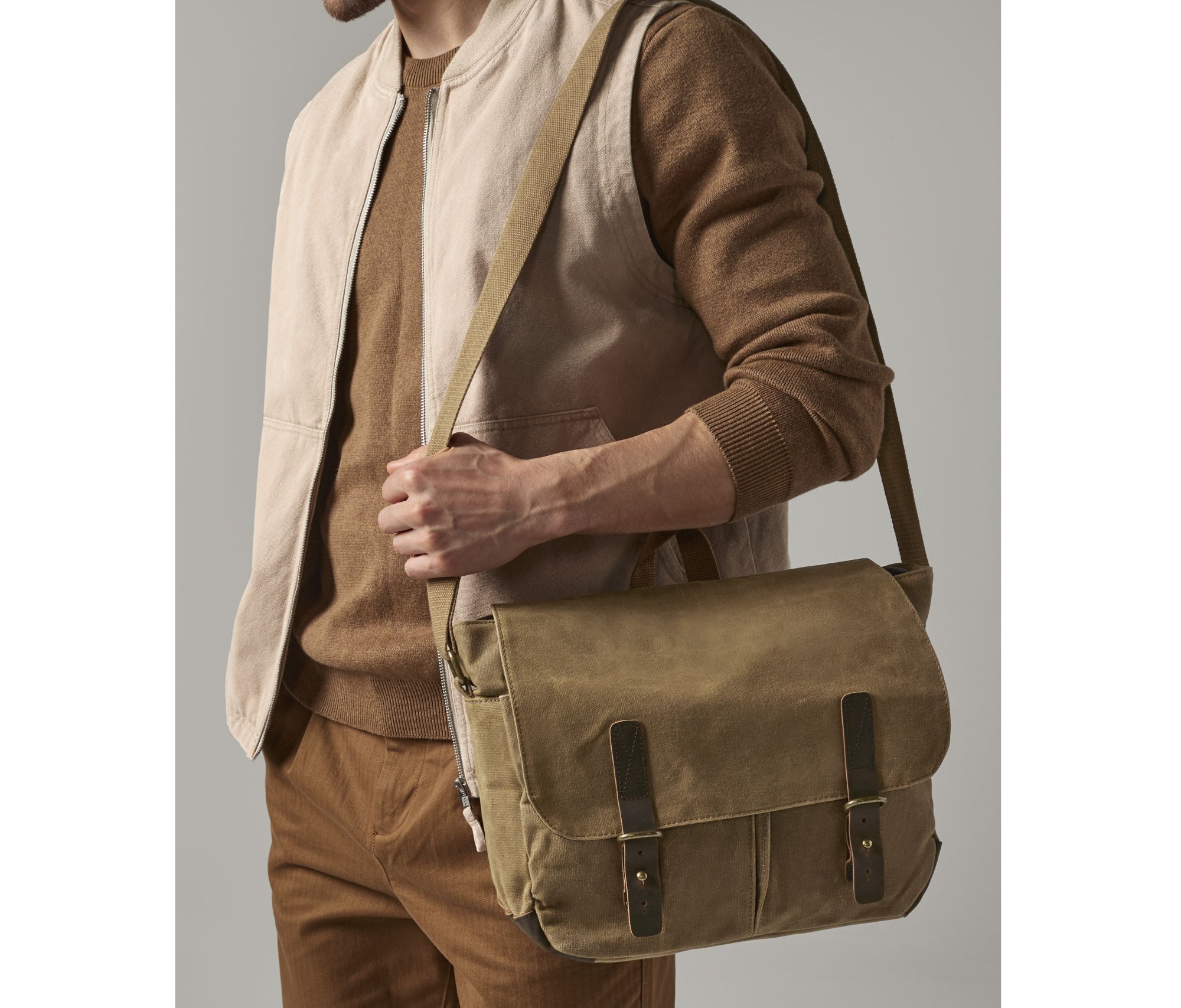 Sac bandoulière Sacoche en toile cirée traditionnelle Quadra Heritage Waxed Canvas Messenger Sac bandoulière Sacoche en toile cirée traditionnelle Quadra Heritage Waxed Canvas Messenger