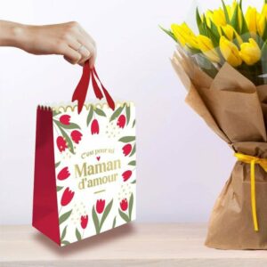 Sac Cadeau Fleuri C'est pour Toi Maman d'Amour