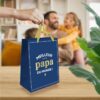 Sac Cadeau Meilleur Papa du Monde Bleu & Doré