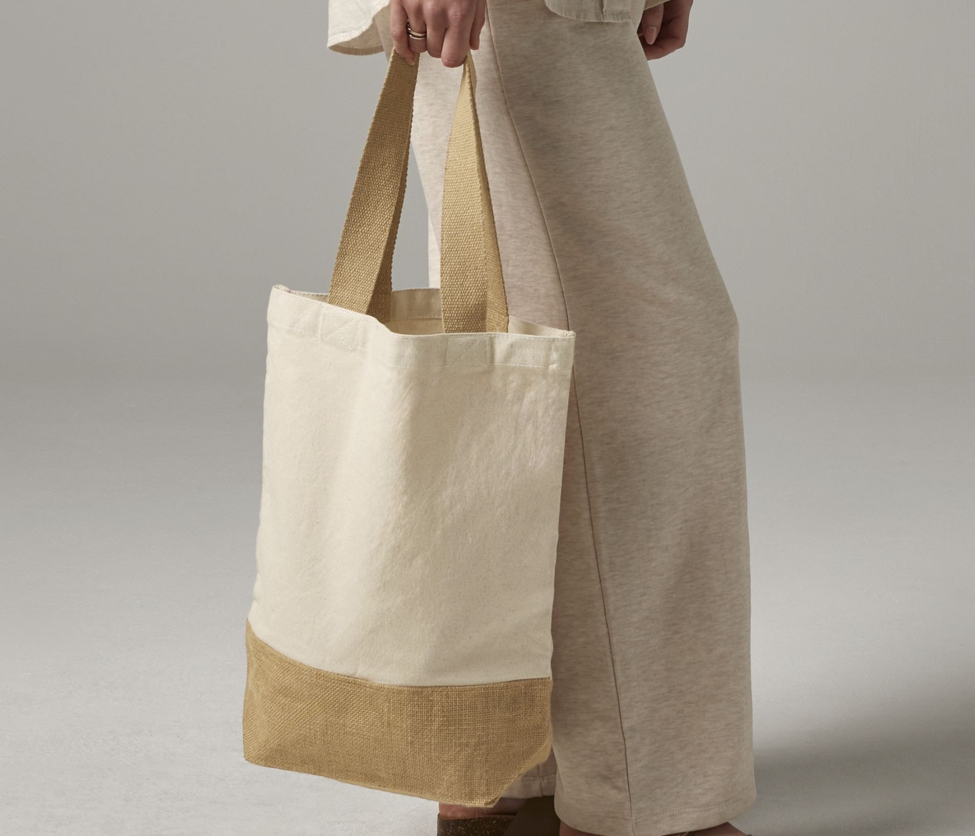 Sac shopper coton/toile de jute Westford Mill Base Canvas Sac shopper coton/toile de jute Westford Mill Base Canvas