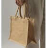 Sac shopping cadeau en toile de jute Westford Mill Natural Starched Mini Gift Bag
