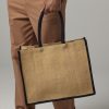 Sac shopping en toile de jute Westford Mill Natural Starched Classic Shopper