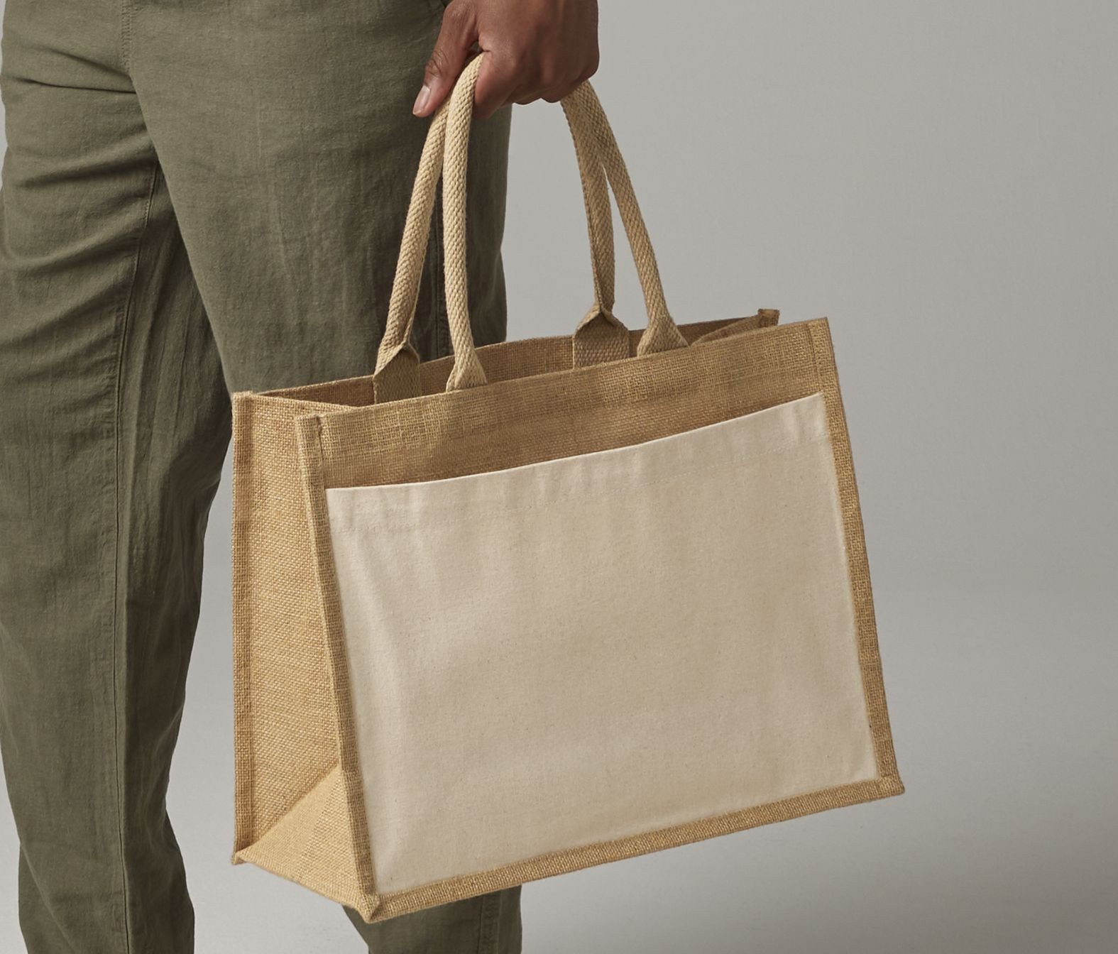 Sac shopping Grand en toile de jute Westford Mill Cotton Pucket Shopper Sac shopping Grand en toile de jute Westford Mill Cotton Pucket Shopper