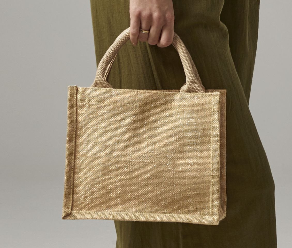 Sac shopping Mini cadeau scintillant Westford Mill Shimmer Jute Gift Bag Sac shopping Mini cadeau scintillant Westford Mill Shimmer Jute Gift Bag