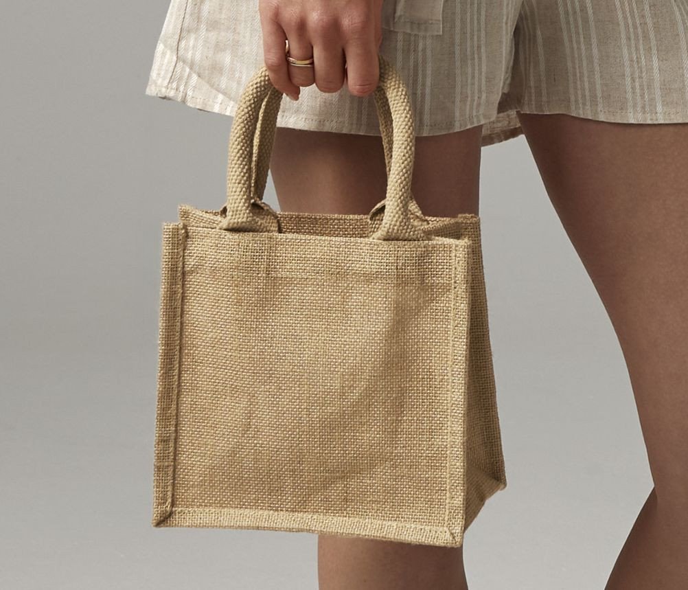 Sac shopping Petit cadeau en toile de jute Westford Mill Petite Gift Bag Sac shopping Petit cadeau en toile de jute Westford Mill Petite Gift Bag