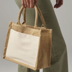 Sac shopping Petit en toile de jute Westford Mill Cotton Pucket Gift Bag