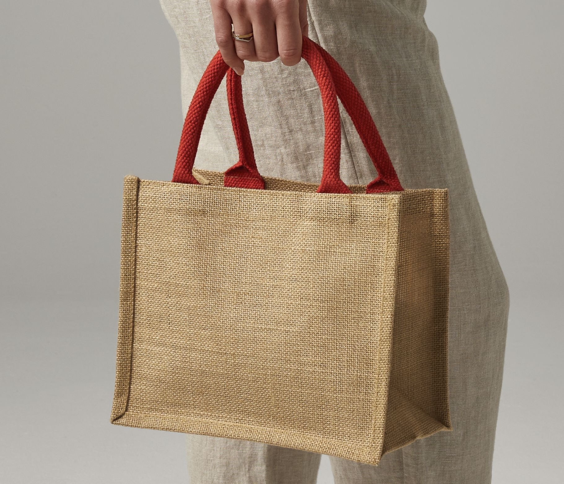 Sac shopping Petit en toile de jute Westford Mill Mini Gift Bag Sac shopping Petit en toile de jute Westford Mill Mini Gift Bag