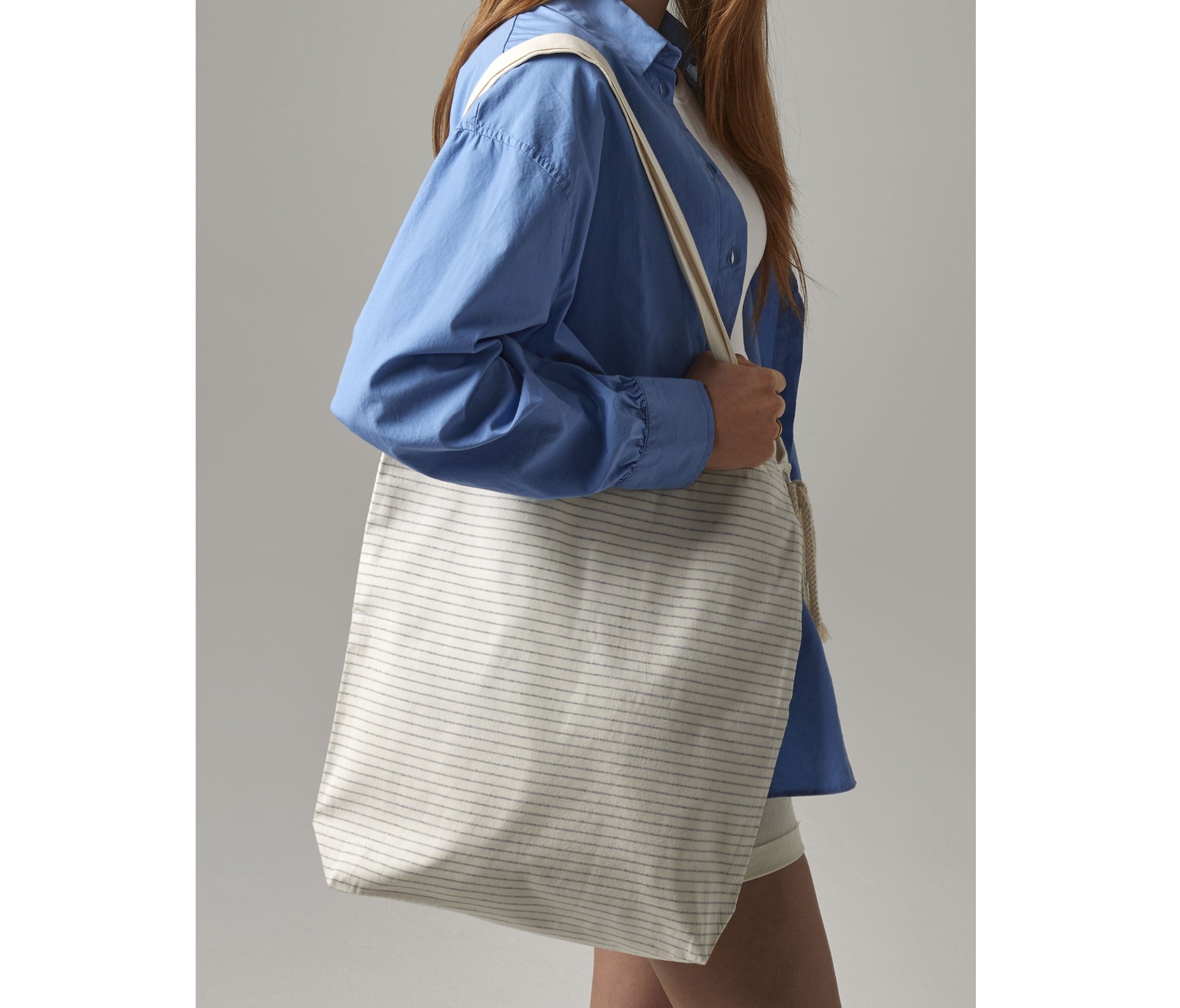 Sac shopping rayé Westford Mill Striped Organic Cotton Tote Sac shopping rayé Westford Mill Striped Organic Cotton Tote