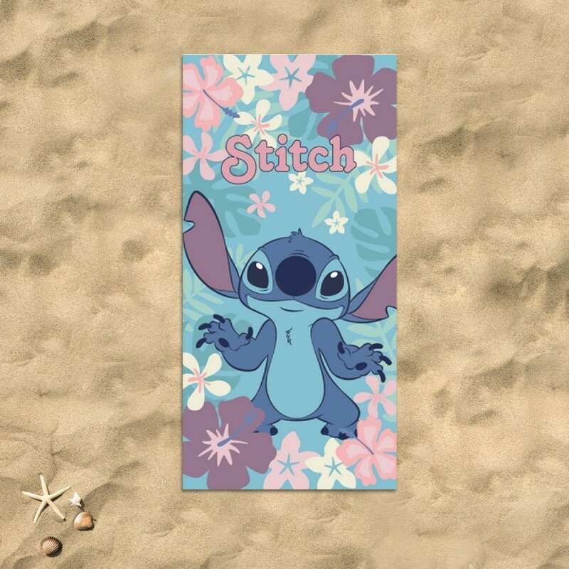 Serviette de Plage Stitch Disney Flower 100% Coton Serviette de Plage Stitch Disney Flower 100% Coton