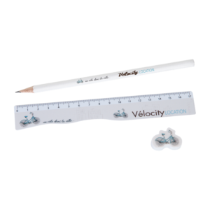 Set bureau regle/gomme/crayon