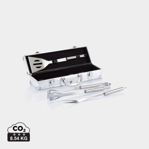 Set de 3 pcs pour barbecue en coffret aluminium