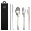 Set de couverts 5pcs acier inoxydable avec étui Environnement & Nature