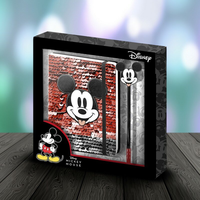 Set Mickey Disney - Carnet à Sequins et Stylo Set Mickey Disney - Carnet à Sequins et Stylo