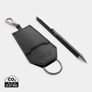 Set porte-clés et stylo en rPET PU RCS Swiss Peak Tula