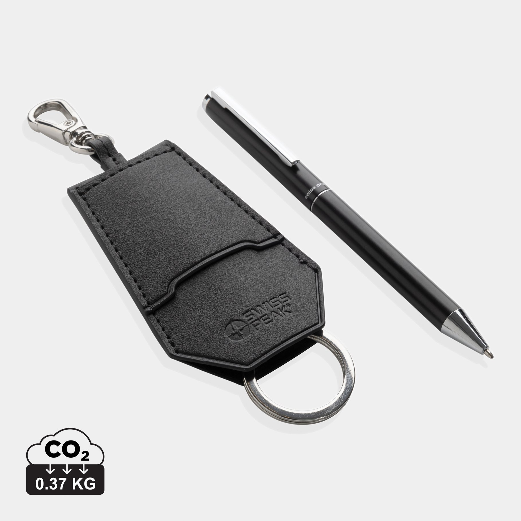 Set porte-clés et stylo en rPET PU RCS Swiss Peak Tula Set porte-clés et stylo en rPET PU RCS Swiss Peak Tula