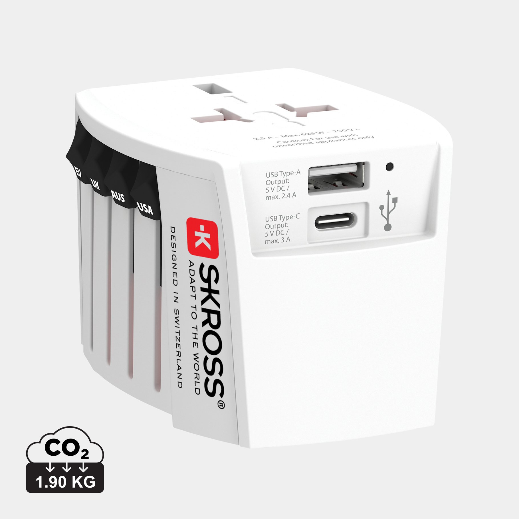 SKROSS Adaptateur de voyage universel MUV 2-Pôles avec USB SKROSS Adaptateur de voyage universel MUV 2-Pôles avec USB