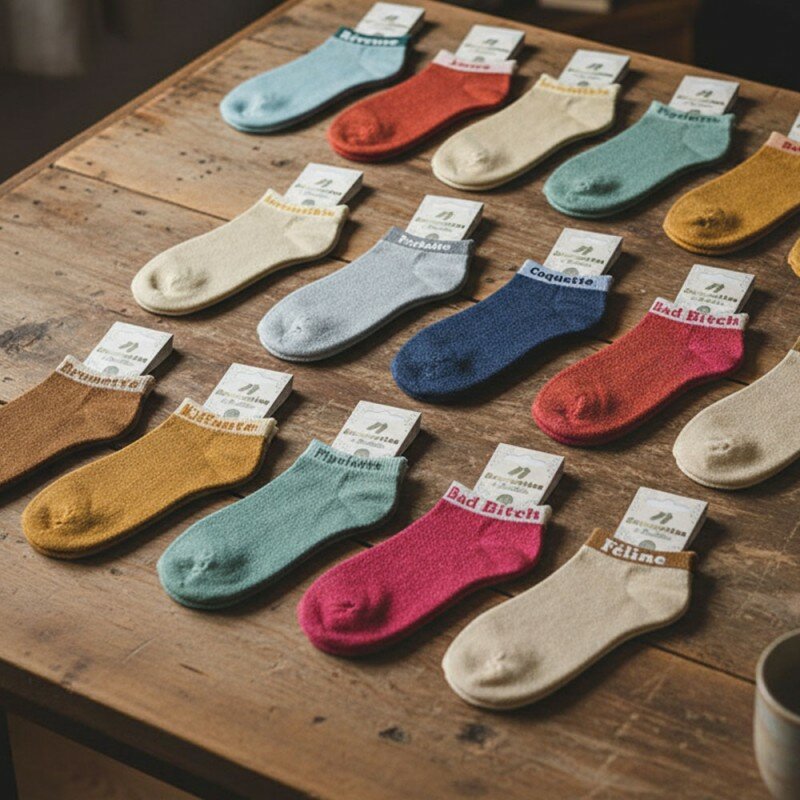 Socquettes Paillettes Colorées Mot Fantaisie Socquettes Paillettes Colorées Mot Fantaisie