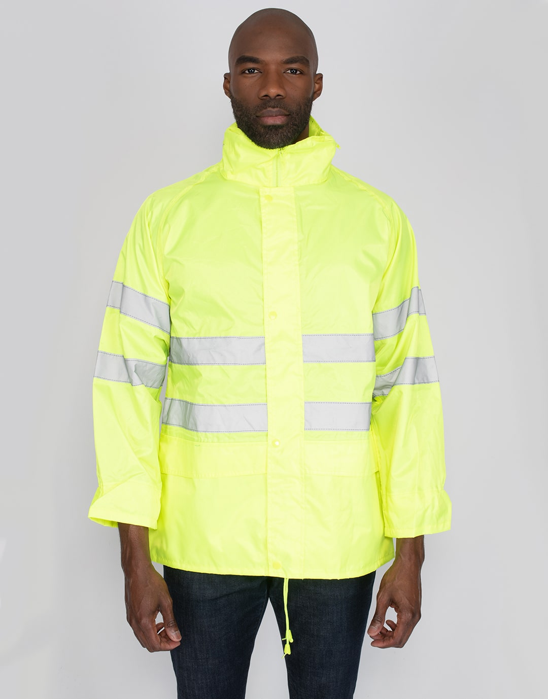Sur-parka coupe-vent fluo à bandes réfléchissantes Stig Sur-parka coupe-vent fluo à bandes réfléchissantes Stig – vue 2