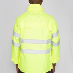 Sur-parka coupe-vent fluo à bandes réfléchissantes Stig – vue 3