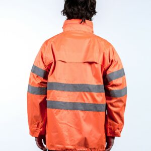 Sur-parka coupe-vent fluo à bandes réfléchissantes Stig – vue 5