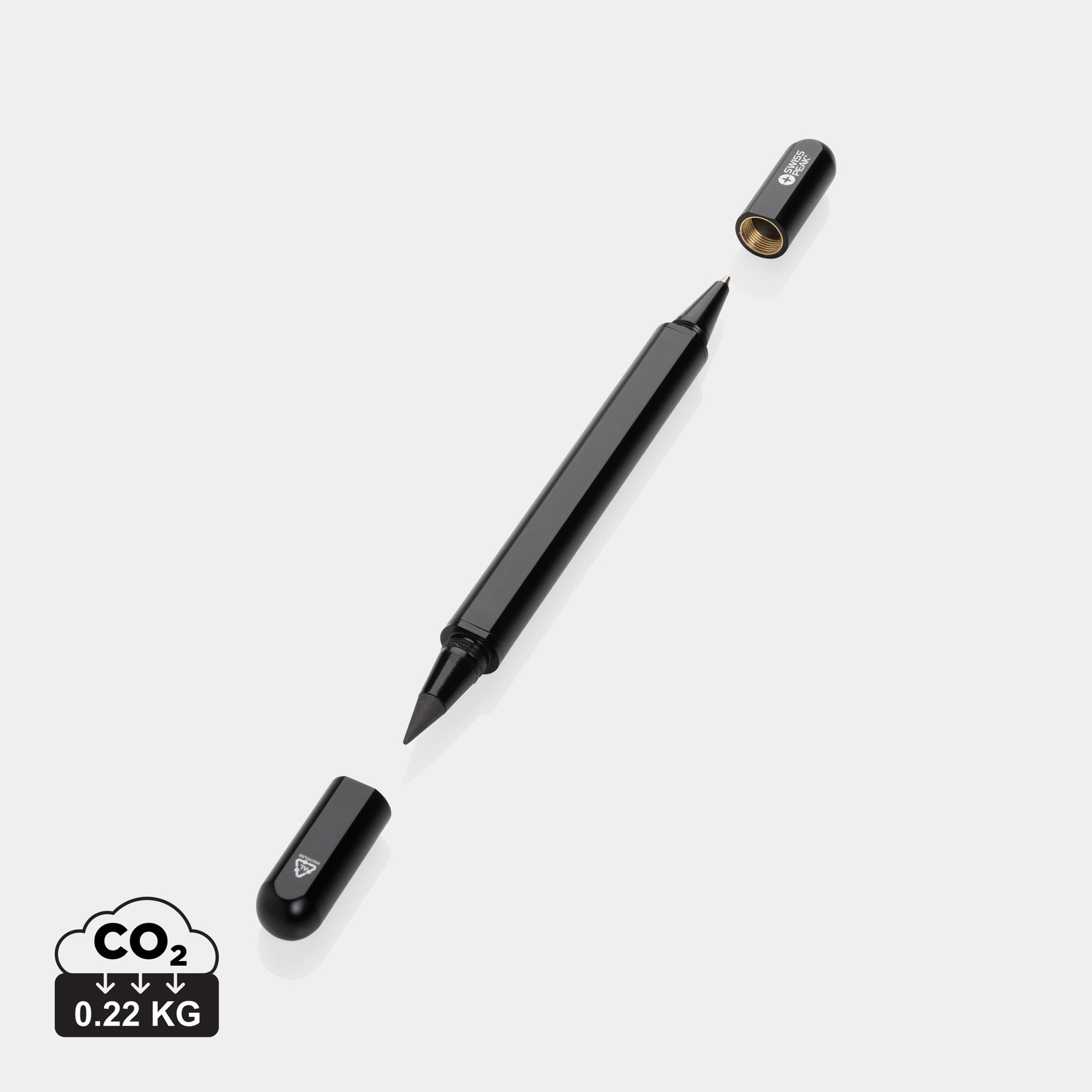 Stylo à double pointe en aluminium RCS Swiss Peak Storm Stylo à double pointe en aluminium RCS Swiss Peak Storm