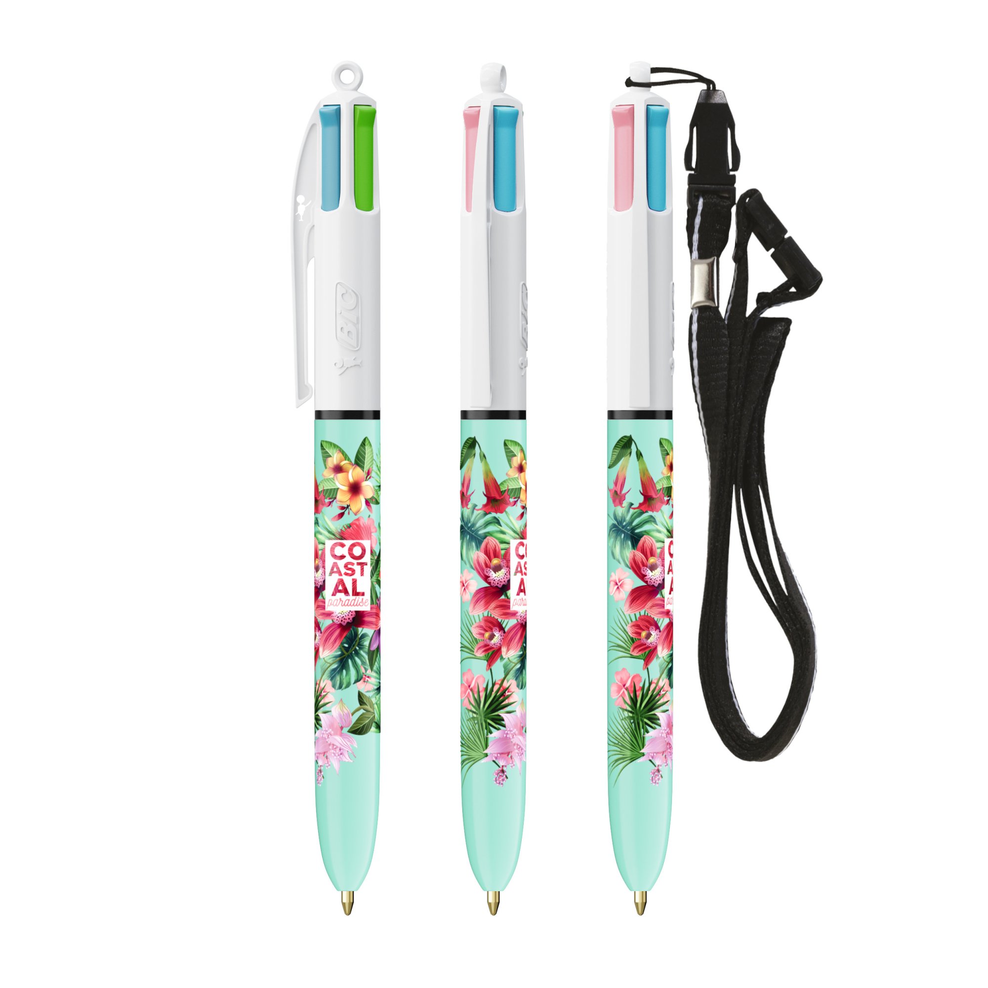 Stylo bille BIC® 4 Couleurs® Fashion avec tour de cou Stylo bille BIC® 4 Couleurs® Fashion avec tour de cou