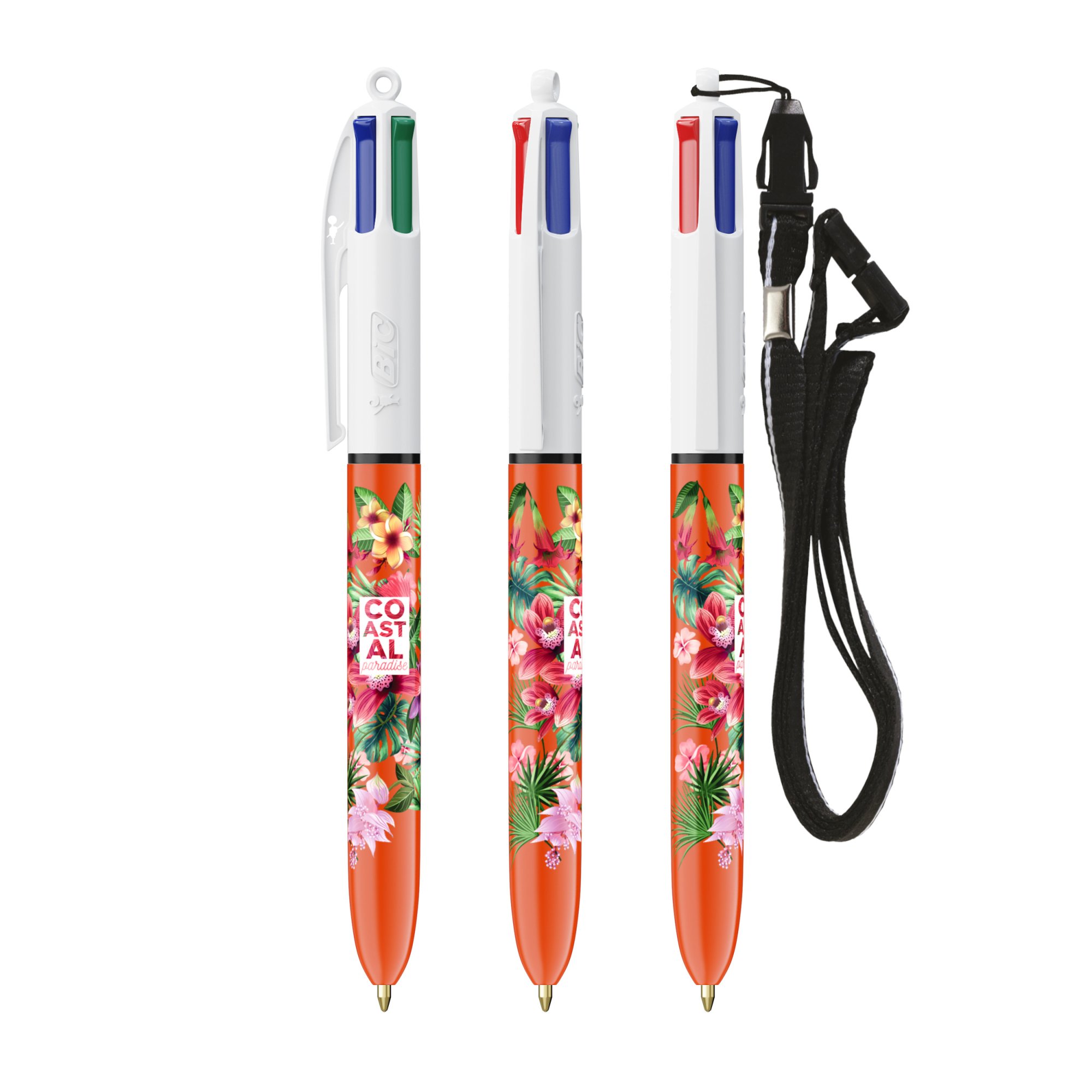 Stylo bille BIC® 4 Couleurs® Fine avec tour de cou Stylo bille BIC® 4 Couleurs® Fine avec tour de cou