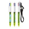Stylo bille BIC® 4 Couleurs® Fluo avec tour de cou