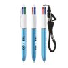 Stylo bille BIC® 4 Couleurs® Shine avec tour de cou