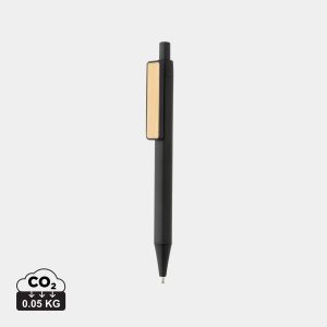 Stylo en ABS recyclé GRS avec clip en bambou